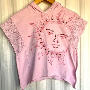 KANDY KISS Sun Graphic‎ Womens Hooded Top Size M